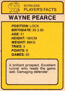 1981 Scanlens #28 Wayne Pearce Back